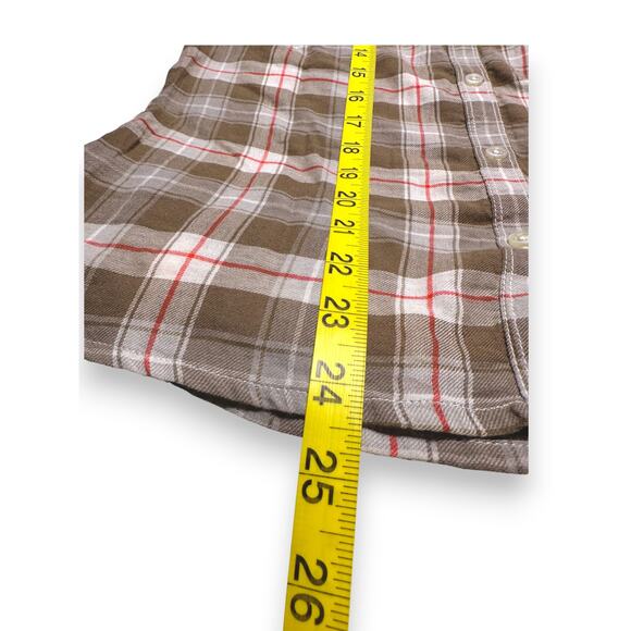 NWT Aéropostale Pink/Taupe Plaid Button Down W/ Floral Cuff Size Xs - Picture 8 of 13